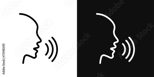 Voice recognition icon set. vector illustration