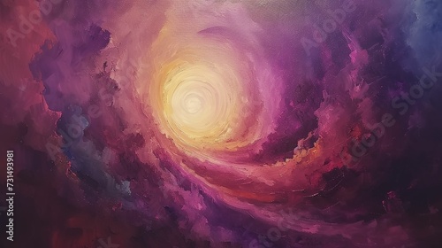 a painting of a purple vortex in the sky, surreal colors, surreal space.