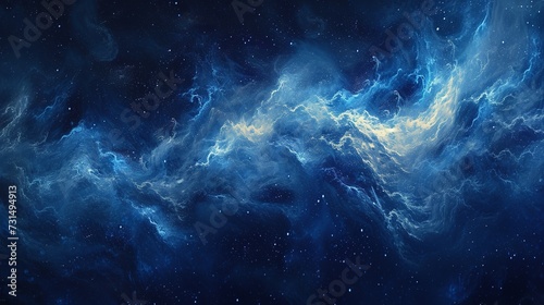 An abstract background for wallpaper that features a representation of a star-filled galaxy with sparkling cosmic dust, conveying the vastness of space. Generative AI