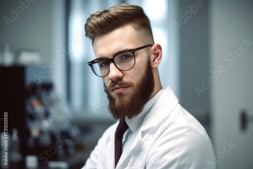 portrait of a young scientist working in a lab