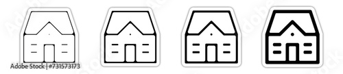 Icones symbole maison individuelle relief