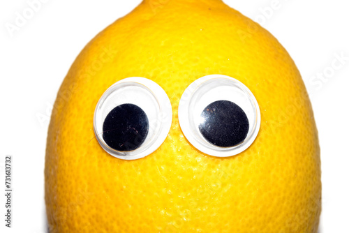 Silly Food Lemon Fruit with Goggly Wobbly Eyes on them