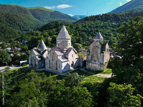 Aerial view of the historic Goshavank Armenian monastery in Dilijan, Armenia