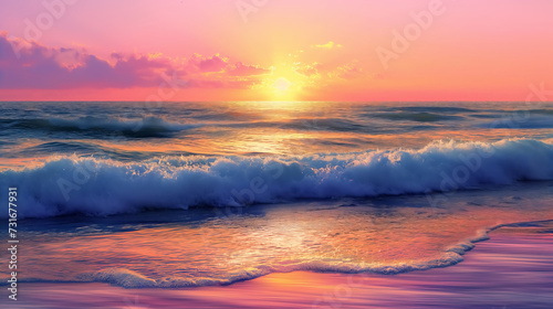 Enchanting Waves: Background of Warm Reflections in a Stunning Scene