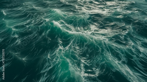 AI generated illustration of beautiful splashing green sea waves