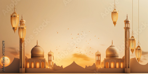 Islamic background with empty copy space good for a special event like Ramadan or eid alfitr