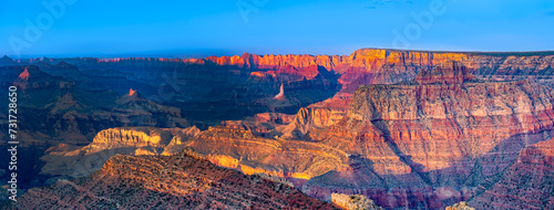 colorful Sunset at Grand Canyon seen from Mathers Point