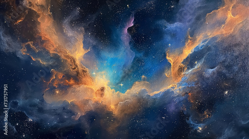 beauty of interstellar landscapes, with swirling nebulae, distant galaxies, capturing the essence of the infinite expanse and the mysteries that lie beyond, Artwork