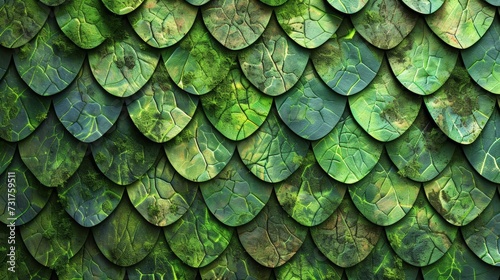 Green dragon scale pattern close-up - luxury background texture for wallpaper.