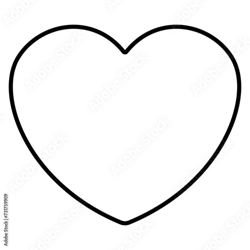 heart shape symbol, black and white vector silhouette illustration