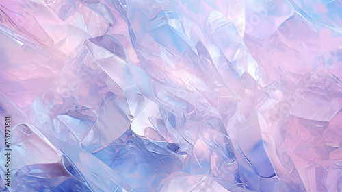 Kryształowe tło w odcieniach fioletu, różowego i niebieskiego. Kawałki szkła odbijające światło