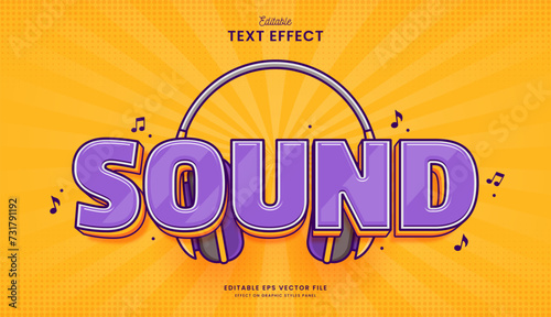 decorative editable sound comic text effect vector design