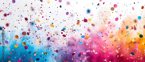 a colorful background with confetti on a white background and a colorful confetti in the image