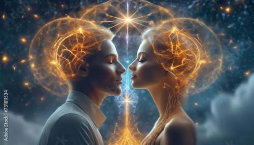 Telepathic communication, communications through the mind. mind power control by thought.
