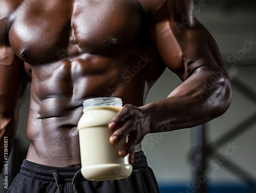 Bodybuilder with Protein Shake