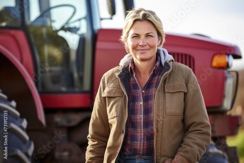 Portrait of a smiling middle aged female farmer