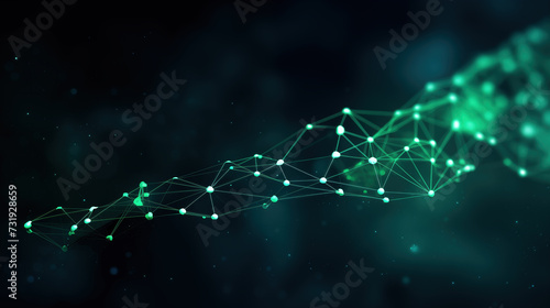 green network connection wallpaper, points and lines connected with link, digital technology