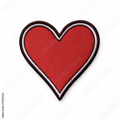 heart embroidered patch badge on isolated background