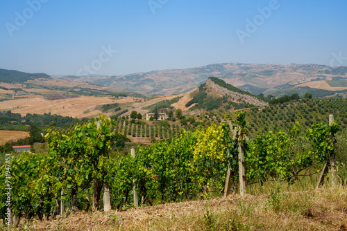 Country landscape near Gambatesa and Jelsi, Molise, Italy