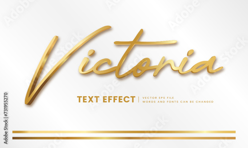 Editable luxury 3d gold text effect. Elegant font style perfect for logotype, title or heading text. 
