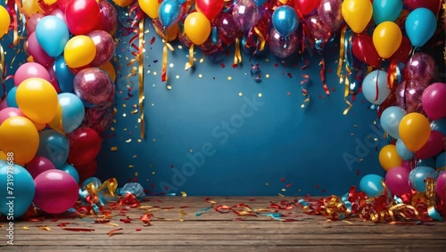 decoration with balloons and confetti