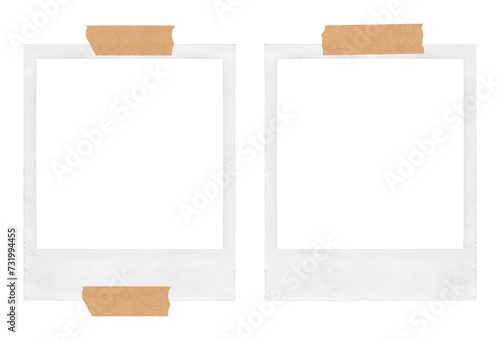 Empty Polaroid photo frames on transparent background 
