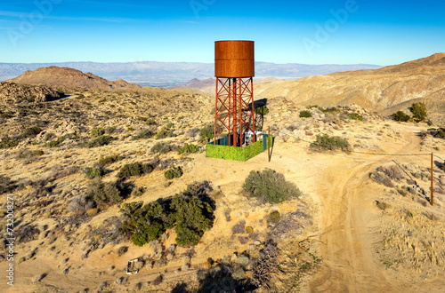Water tower in mountain community