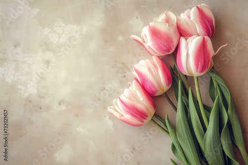 three pink tulips white table light background transparent gray while marble being rest peace listing please best aquiline features holding gift thank blurred