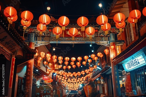 chinese lanterns in the temple