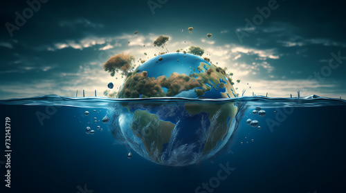 World water day concept, idea of saving water and protecting world environment