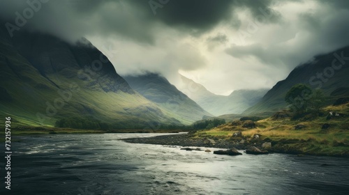 mountains in the style of scottish landscapes