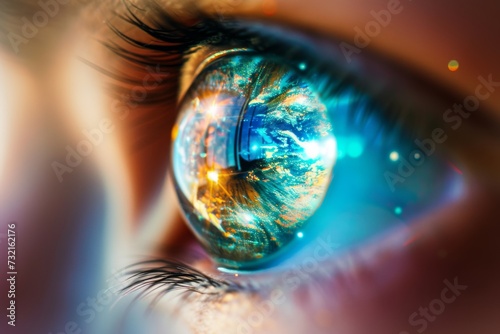 Human Cyborg AI Eye coats disease. Eye gastropod optic nerve lens miosis color vision. Visionary iris pterygium sight outer retinal function eyelashes