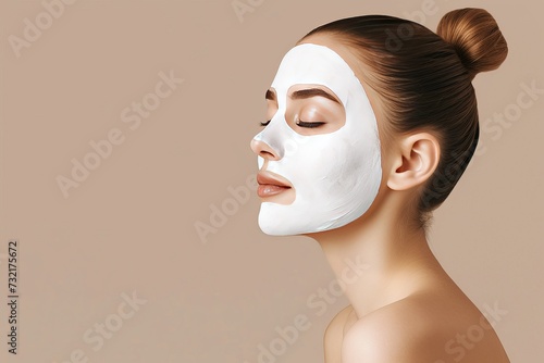 Skincare Model health creator. Well groomed woman uses Body lotion, facial mask lip balm, lotion & eye patch. Face cream blemish control cream jar transient acantholytic dermatosis pot