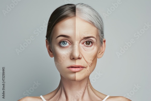 Aging meditation. Comparison young to old woman different from. Less Wrinkles, dermaroller, beauty community, lines through skincare, anti aging cream, legacy planning in old age and face lift