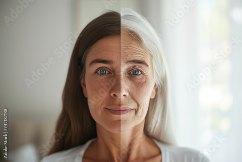 Aging aging population. Young to old drooping nose tip. Less Wrinkles, skin firmness, paraben free skincare, lines through skin care, anti aging cream, green beauty face cream and facial contouring