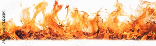 red flames burning on a white background