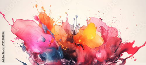 colorful watercolor ink splashes, paint 93