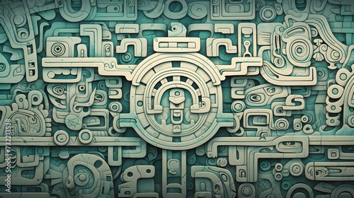 Ancient Aztec Patterns and Symbols Wallpaper Background