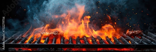 Smoke and hot orange flames. Generative Ai.