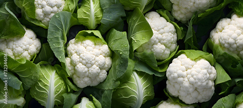 Food background - cauliflower background, top view