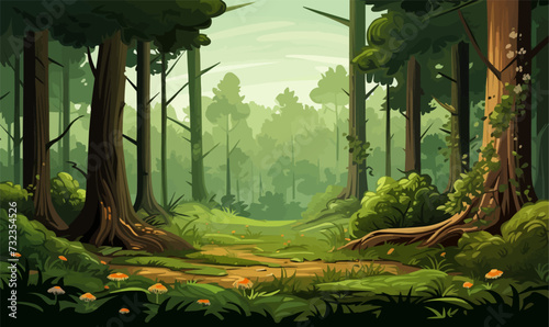 Forest wood vector simple illustration