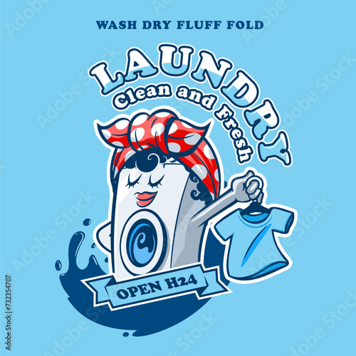 washing machine cartoon woman washerwoman laundry graphics ​