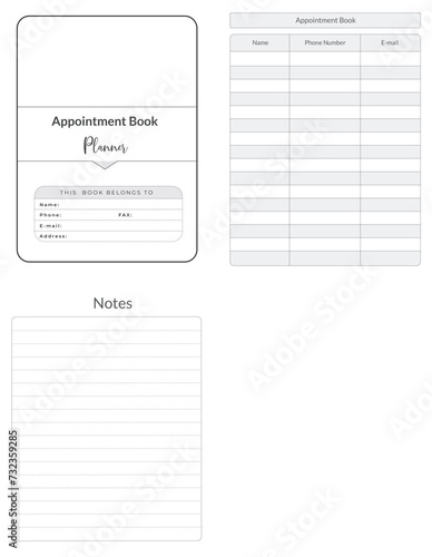 Editable Appointment Book Planner Kdp Interior printable template Design.