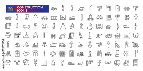 Building and construction icon set, icons collection