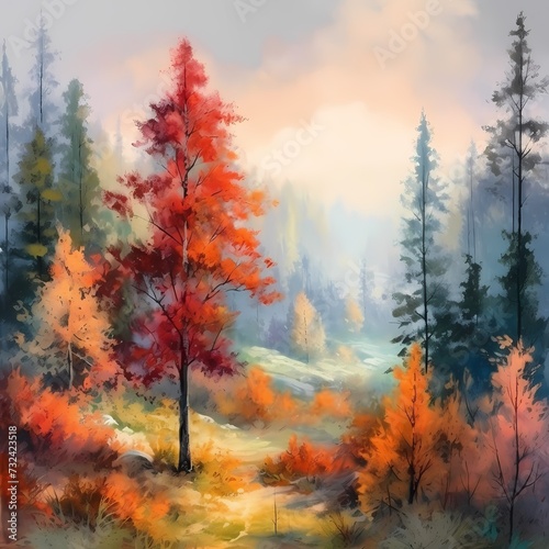 Autumn Forest Painting