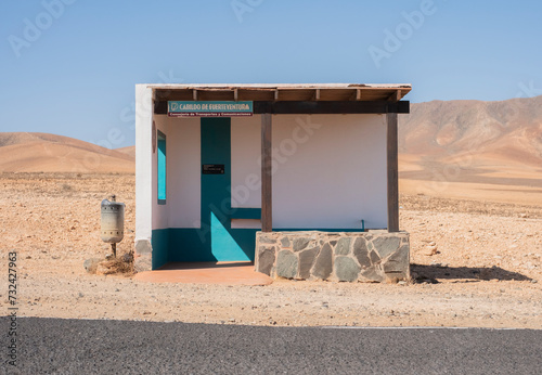 Parada de autobuses, parada de guaguas. Fuerteventura, Islas Canarias