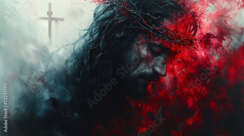 Jesus's Bloodied Face Generative AI