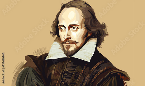 William Shakespeare vector illustration isolated -