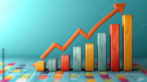 Maximize your business potential with our 3D bar graph, providing clear visualizations of growth trends for informed strategic decisions.