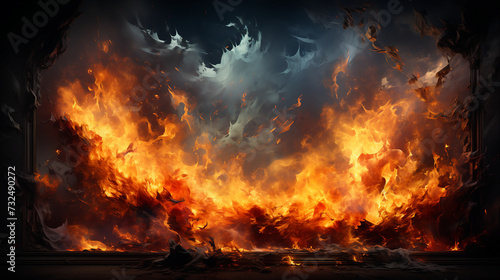Fiery Element A Mesmerizing Blaze Illuminating the Night Wildfire Danger